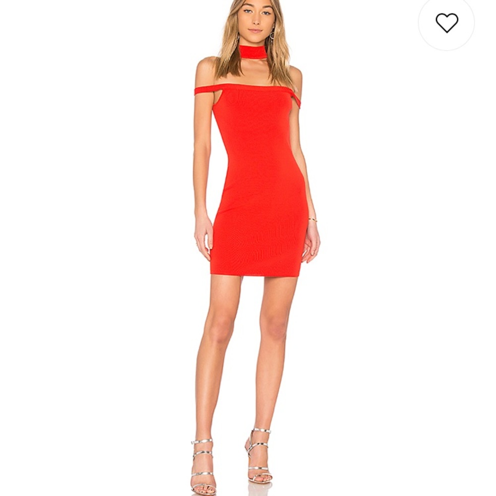 SOPHIA CHOKER KNIT MINI DRESS IN POPPY